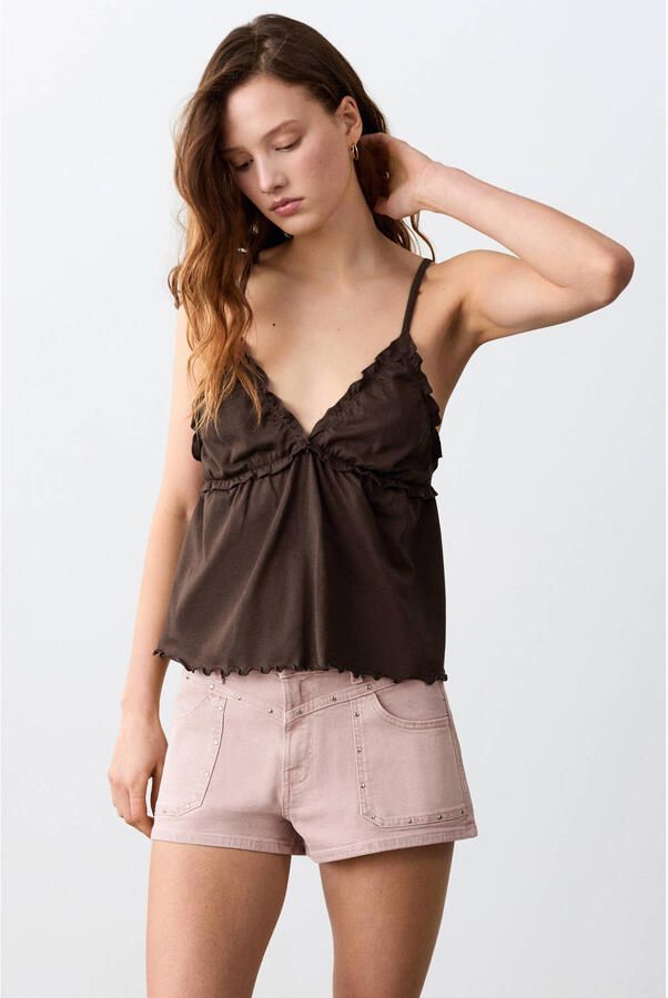 MANGO TEEN denim short roze
