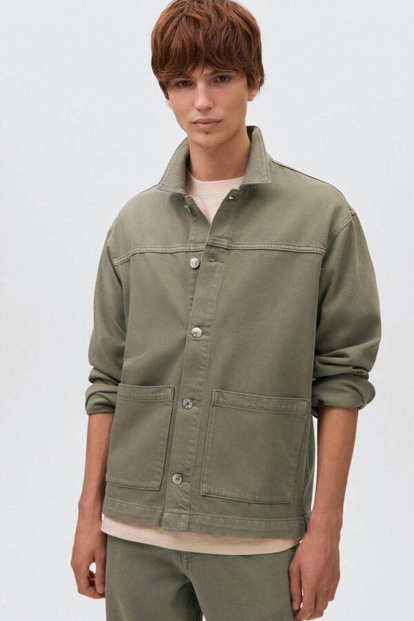 MANGO TEEN denim spijkerjas herfst lichtkaki - Foto 1