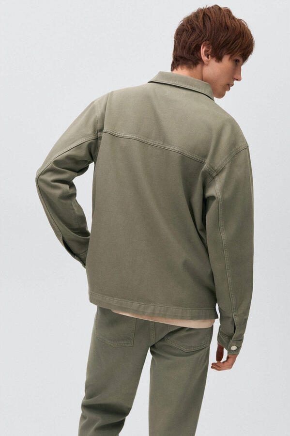 MANGO TEEN denim spijkerjas herfst lichtkaki - Foto 3