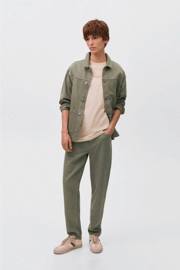 MANGO TEEN denim spijkerjas herfst lichtkaki - Foto 2