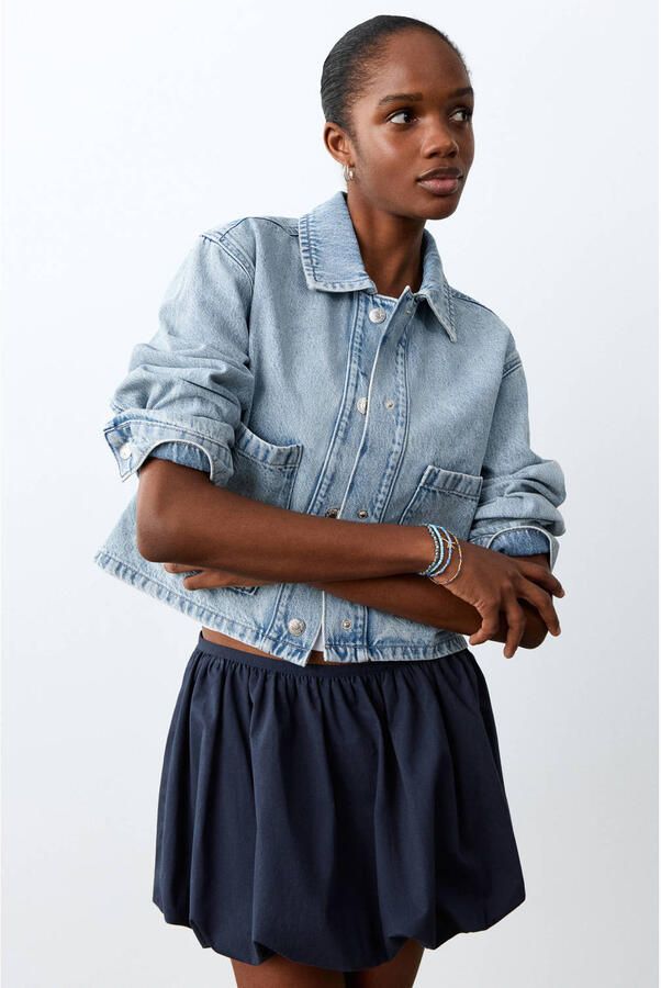 MANGO TEEN denim spijkerjas light blue denim