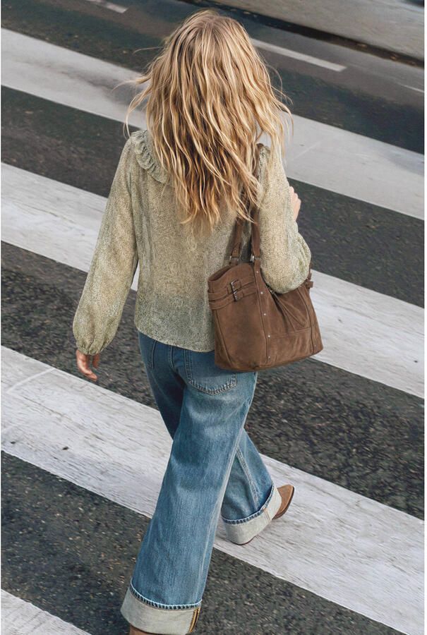 MANGO TEEN gebloemde blouse met ruches en paisleyprint groen - Foto 3