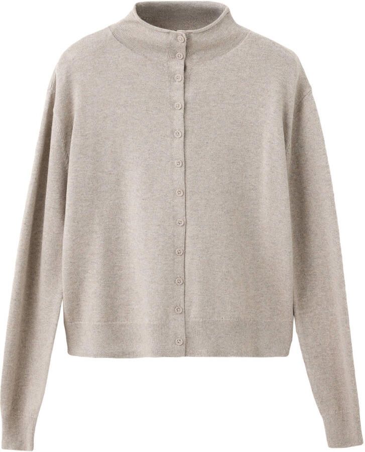 MANGO TEEN gebreid vest beige Meisjes Katoen Opstaande kraag Effen maat 158(XS)