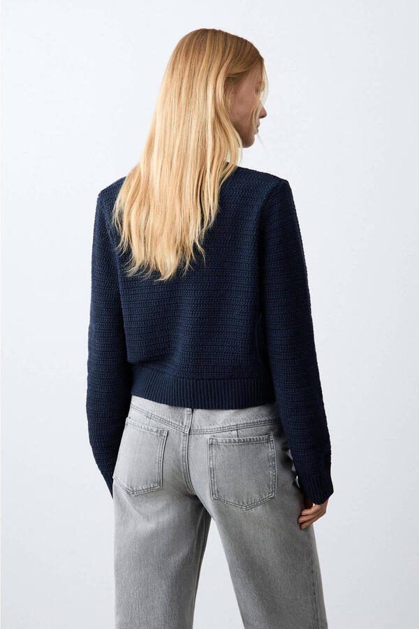 MANGO TEEN gebreid vest marineblauw - Foto 3