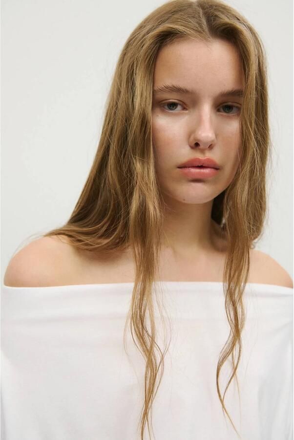 MANGO TEEN gebreide top wit Meisjes Polyester Boothals Effen maat 152(XXS) - Foto 2