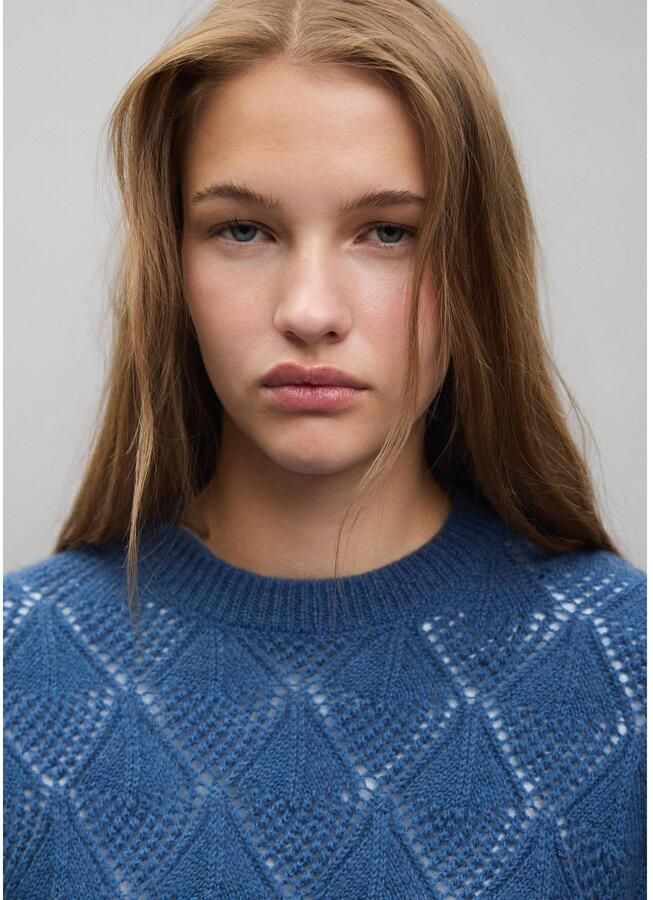 MANGO TEEN gebreide trui blauw Meisjes Polyester Ronde hals Effen maat 152(XXS) - Foto 2
