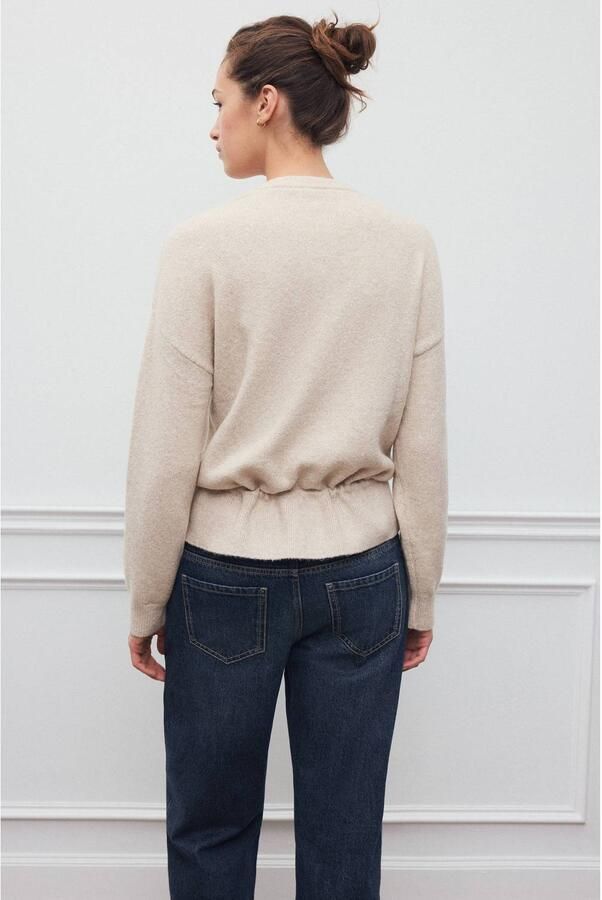 MANGO TEEN gebreide trui lichtbeige Meisjes Polyester V-hals Effen maat 152(XXS) - Foto 3