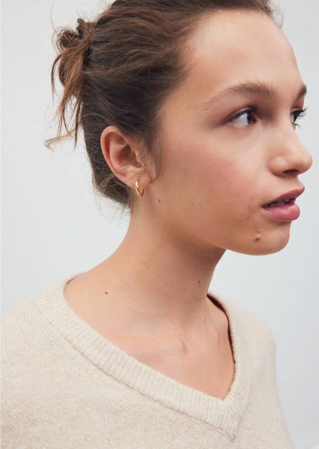 MANGO TEEN gebreide trui lichtbeige Meisjes Polyester V-hals Effen maat 152(XXS) - Foto 2