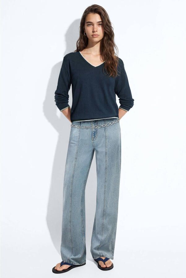 MANGO TEEN gebreide trui marineblauw - Foto 3