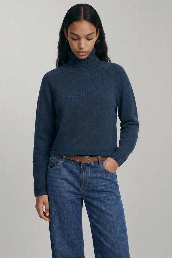 MANGO TEEN gebreide trui marineblauw
