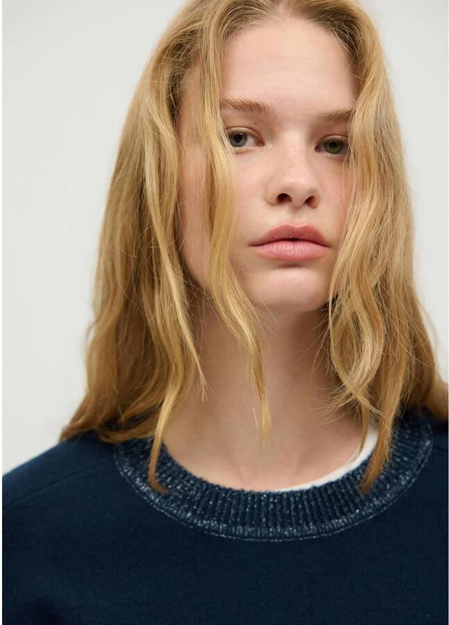 MANGO TEEN gebreide trui met glitters marineblauw - Foto 2