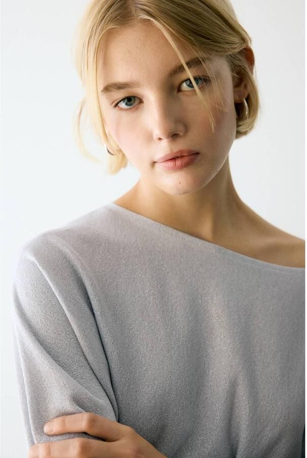 MANGO TEEN gebreide trui met glitters zilver - Foto 2