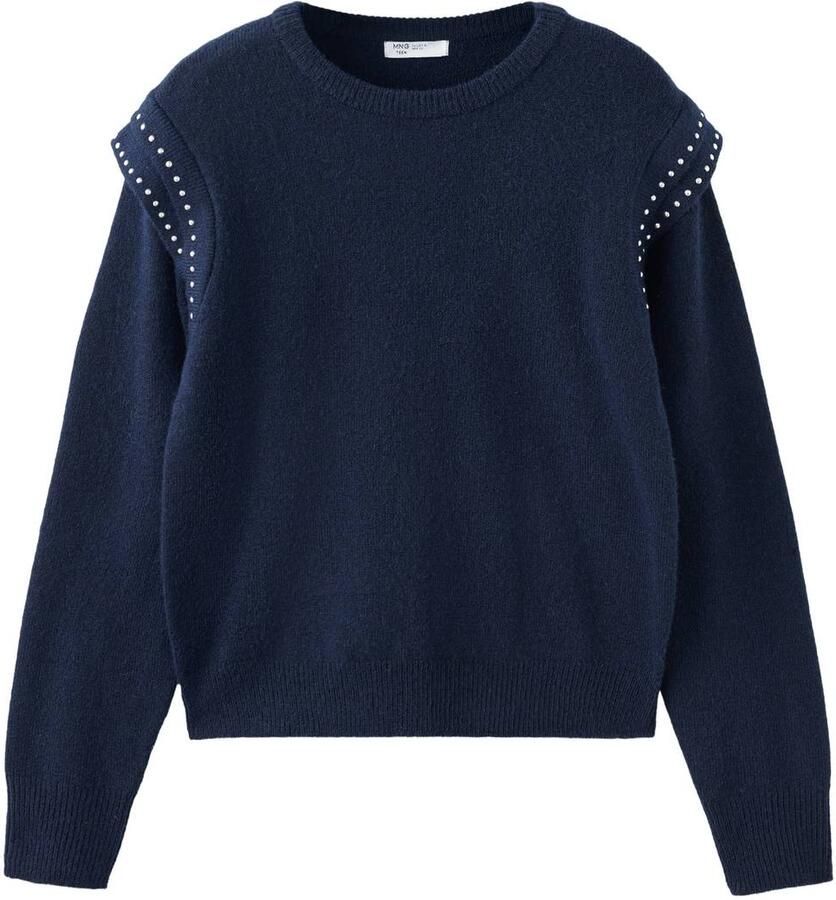 MANGO TEEN gebreide trui met ruches marine
