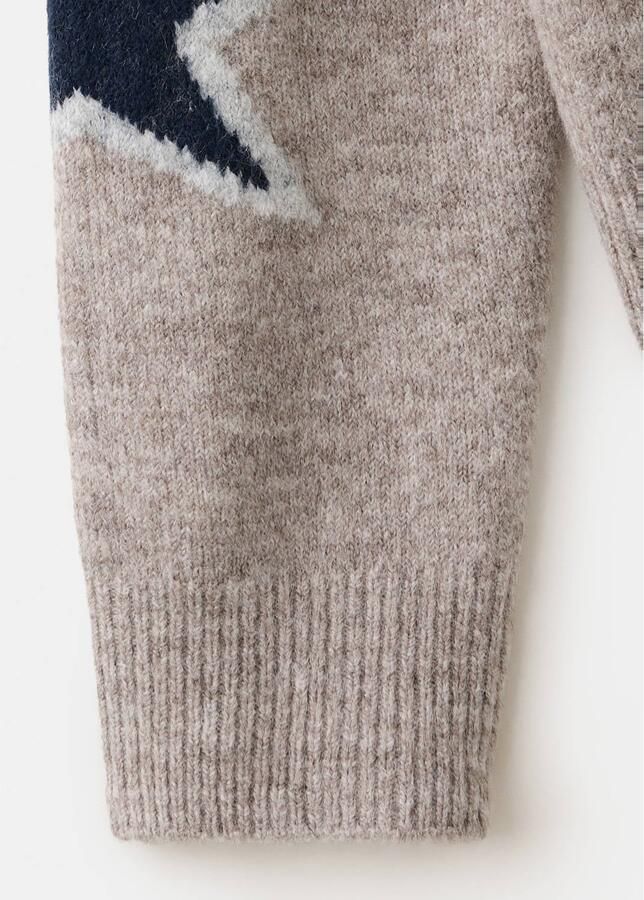 MANGO TEEN gebreide trui met sterren pastelbruin - Foto 2