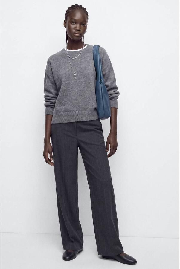 MANGO TEEN gebreide trui met studs en wol grijs - Foto 2