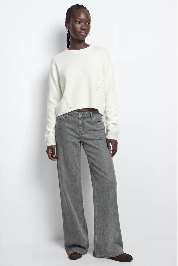 MANGO TEEN gebreide trui met studs wit - Foto 2