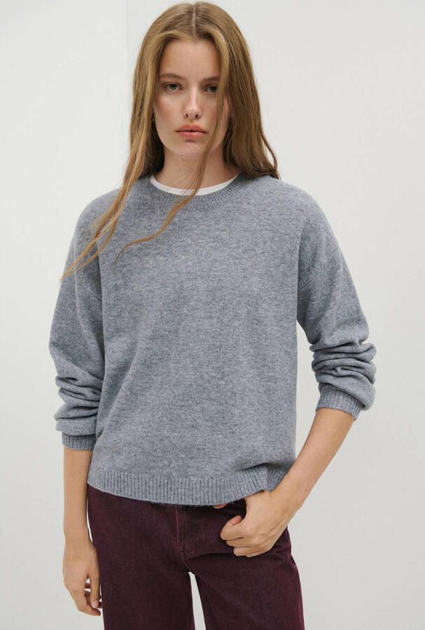 MANGO TEEN gebreide trui met wol grijs