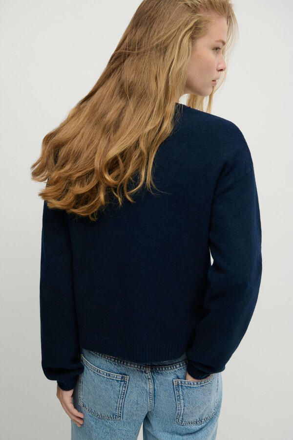 MANGO TEEN gebreide trui met wol marineblauw - Foto 3