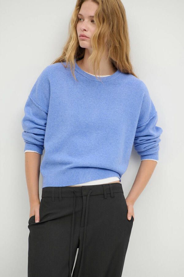 MANGO TEEN gebreide trui middenblauw