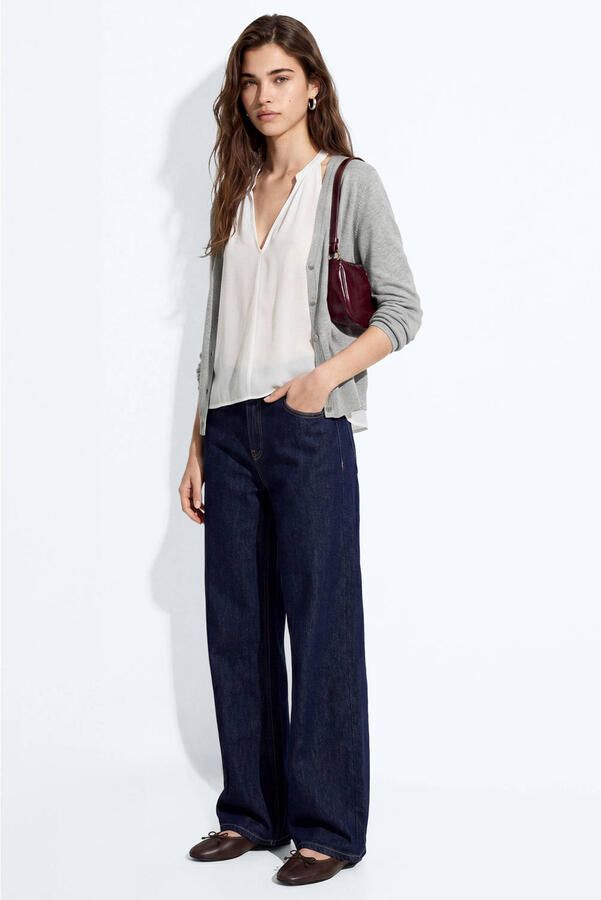 MANGO TEEN gebreide vest lichtgrijs