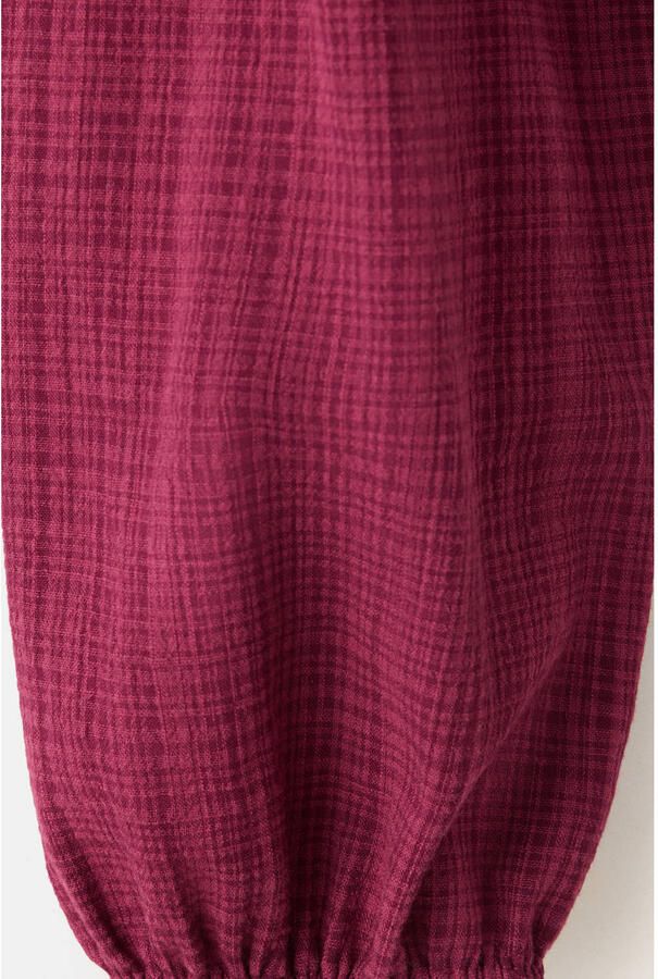 MANGO TEEN geruite blouse met ruches donkerrood - Foto 2