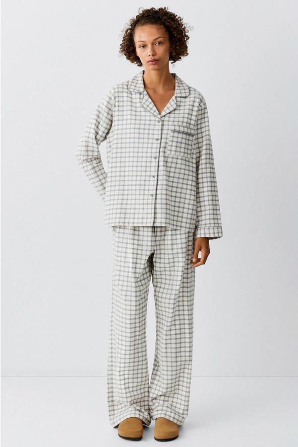 MANGO TEEN geruite pyjama ecru antraciet - Foto 2
