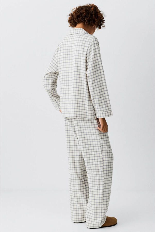 MANGO TEEN geruite pyjama ecru antraciet - Foto 3