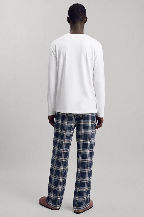 MANGO TEEN geruite pyjama marineblauw wit - Foto 2