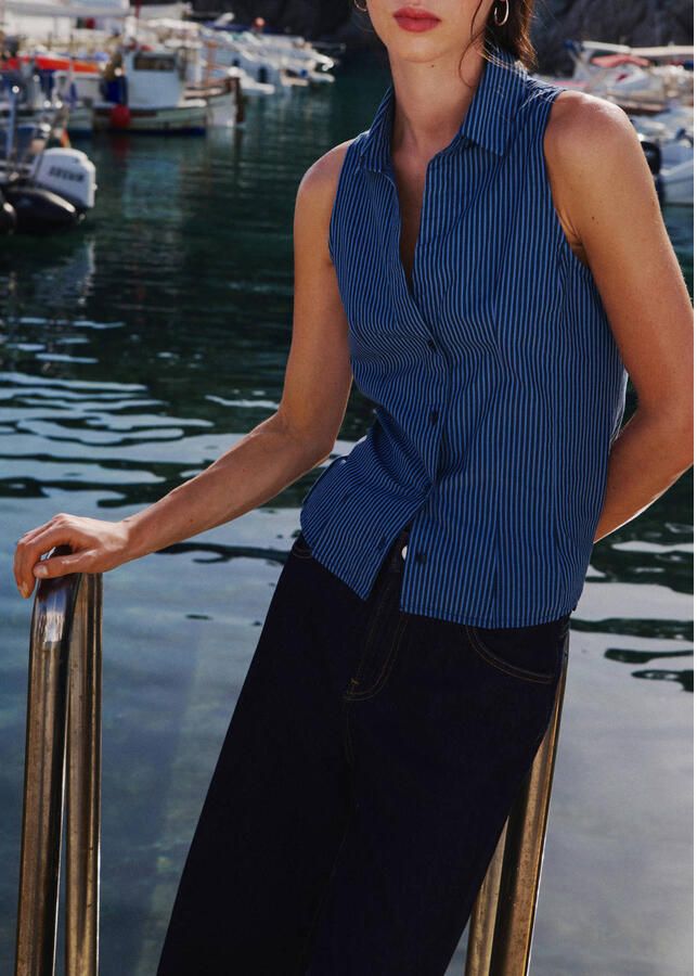MANGO TEEN gestreepte blouse blauw - Foto 2
