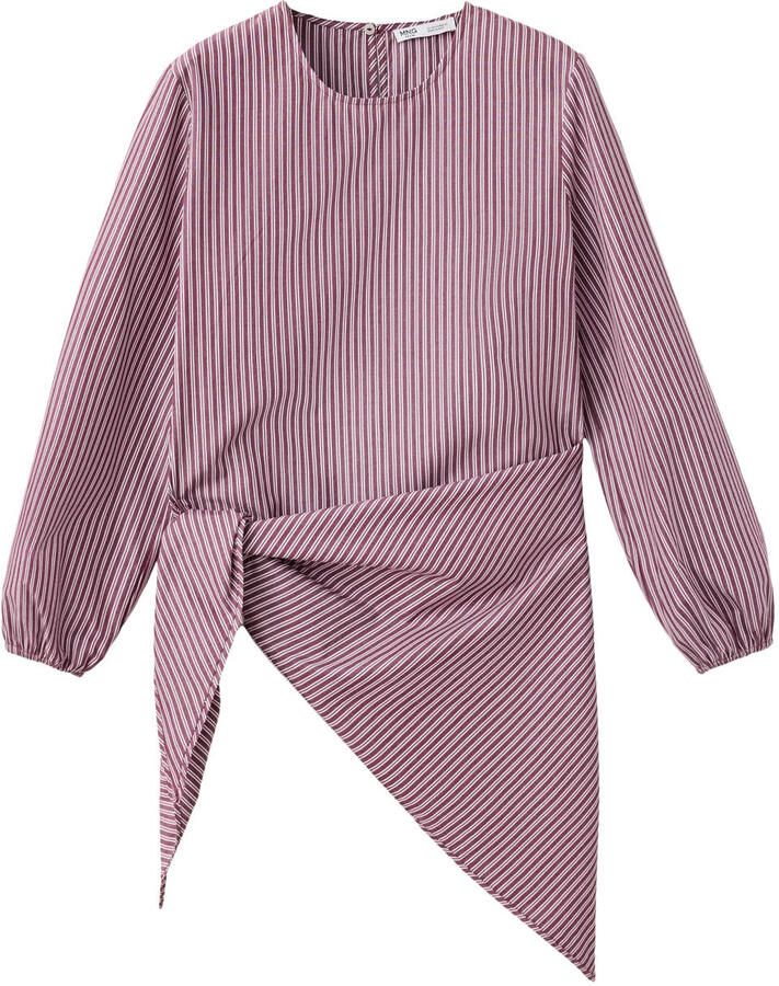 MANGO TEEN gestreepte blouse donkerrood wit
