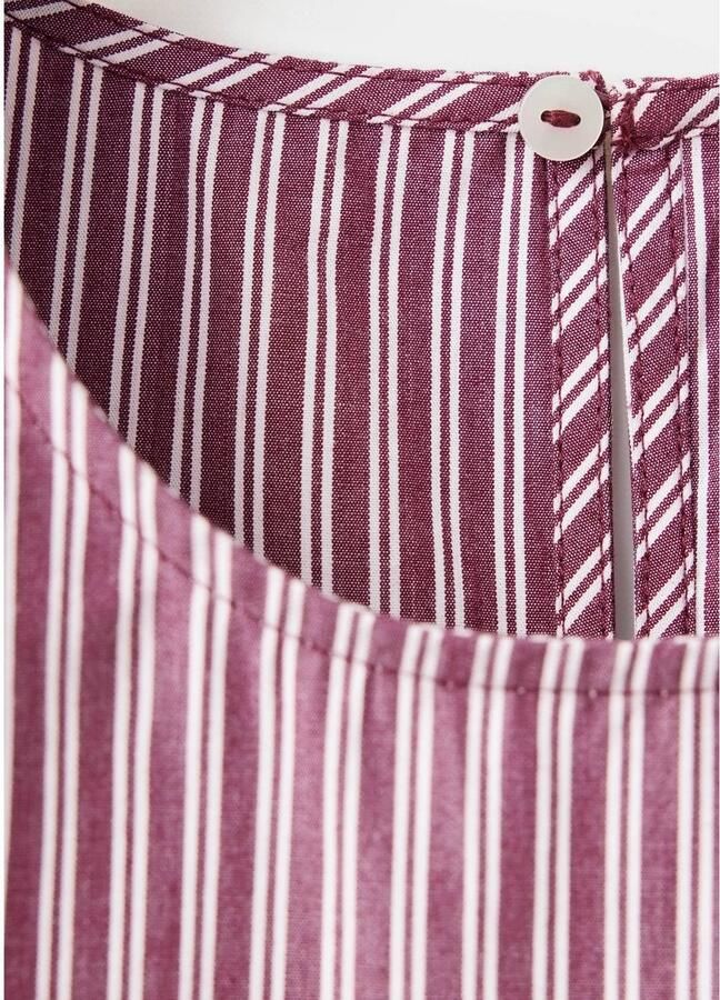 MANGO TEEN gestreepte blouse donkerrood wit - Foto 2