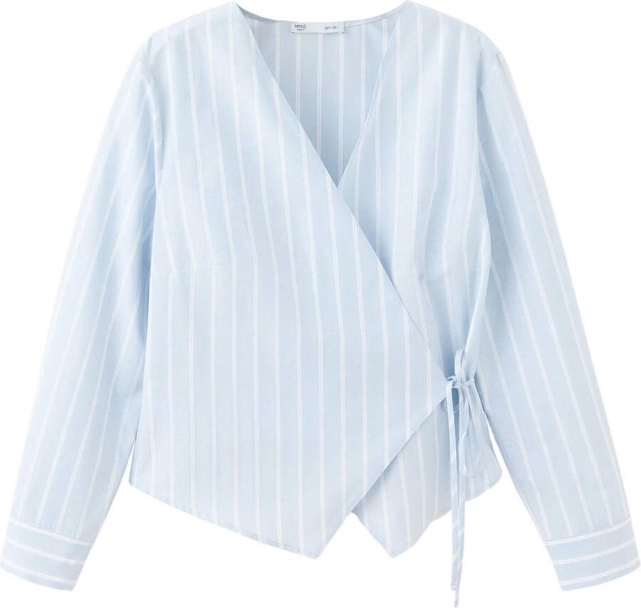 MANGO TEEN gestreepte blousetop lichtblauw