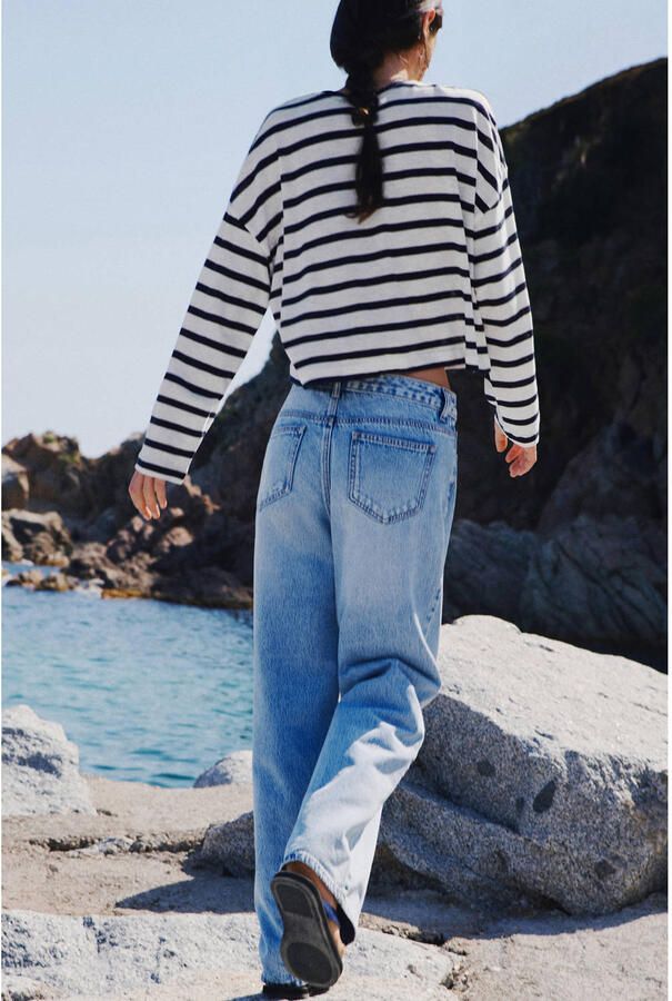 MANGO TEEN gestreepte longsleeve marineblauw - Foto 3