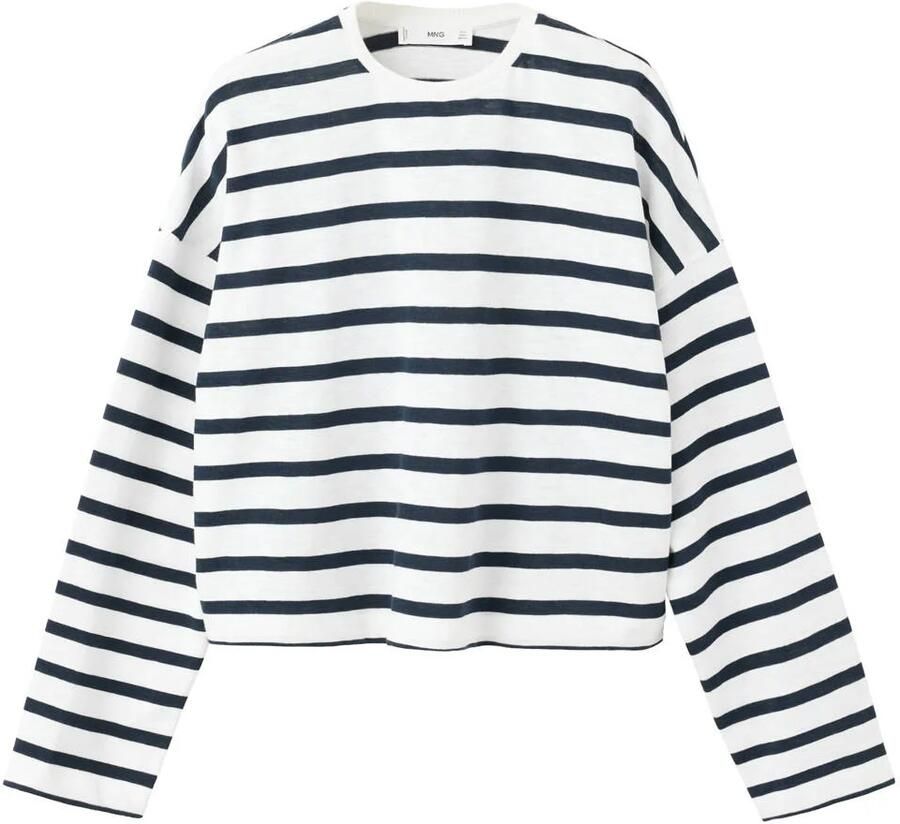 MANGO TEEN gestreepte longsleeve marineblauw