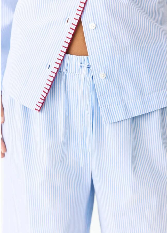 MANGO TEEN gestreepte pyjama lichtblauw - Foto 3