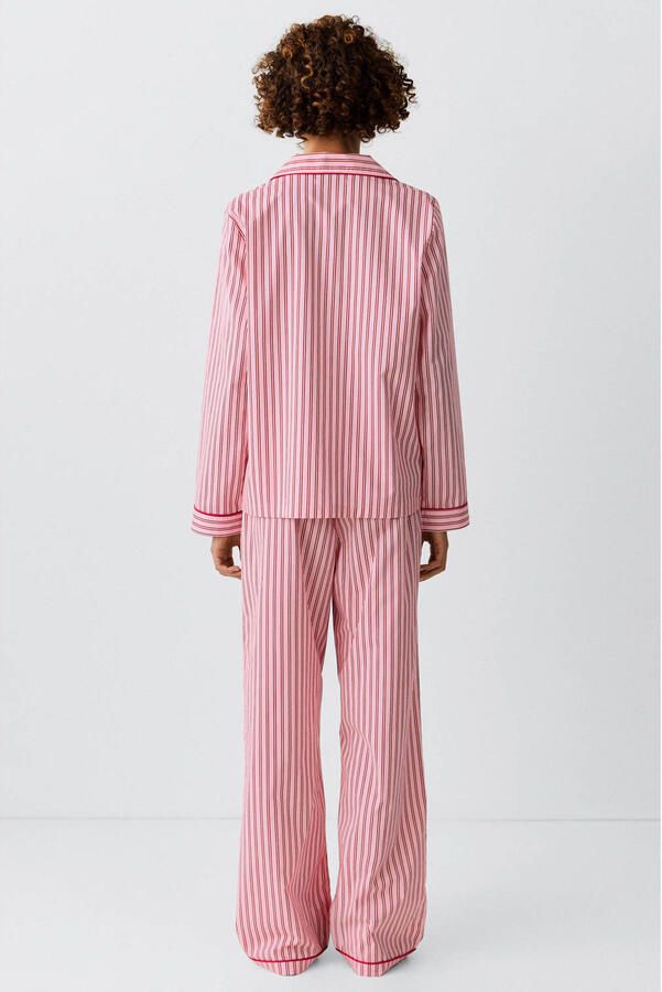 MANGO TEEN gestreepte pyjama roze rood - Foto 3