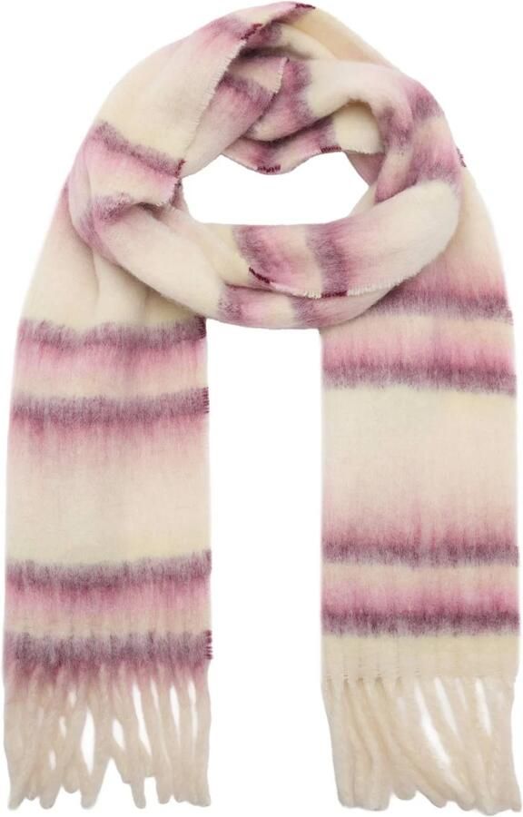 MANGO TEEN gestreepte sjaal roze Meisjes Polyester Streep
