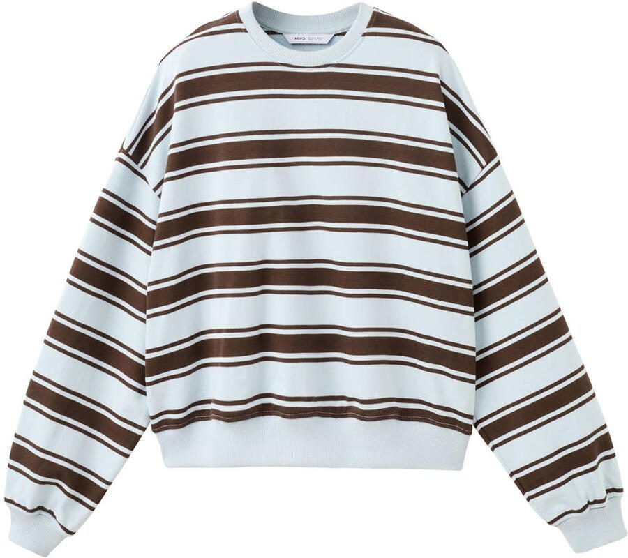 MANGO TEEN gestreepte sweater lichtblauw