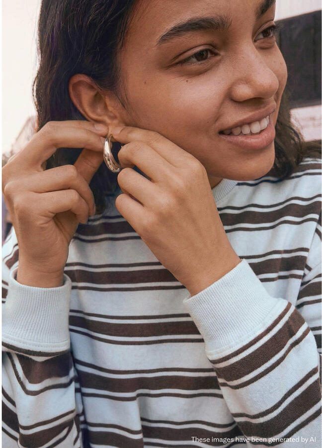 MANGO TEEN gestreepte sweater lichtblauw - Foto 2