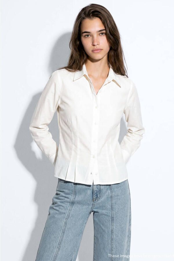 MANGO TEEN getailleerde blouse wit