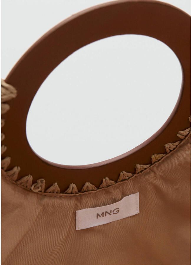 MANGO TEEN gevlochten handtas bruin - Foto 3