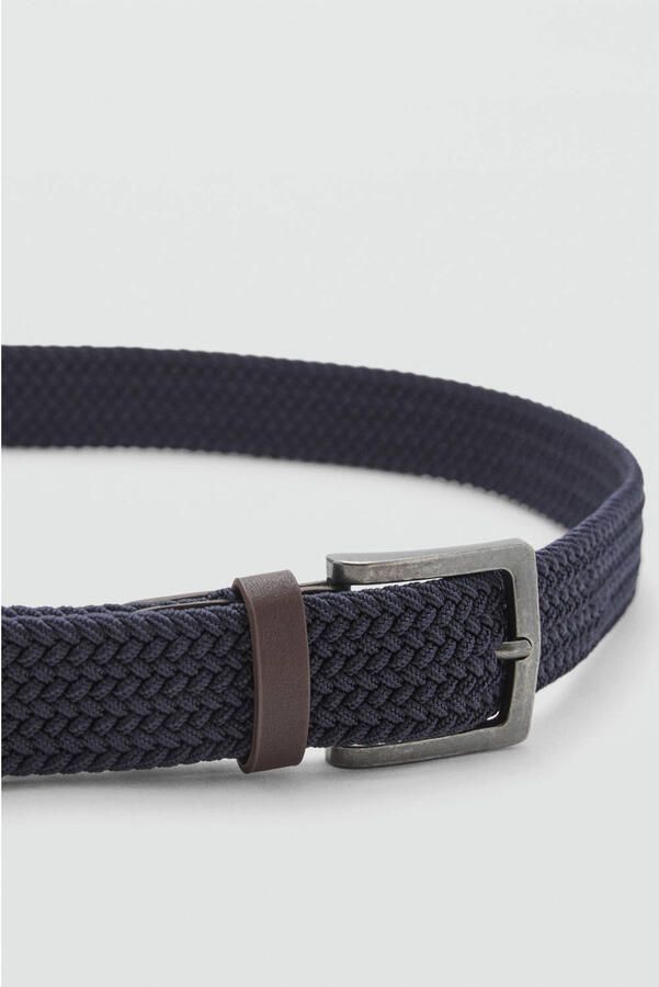 MANGO TEEN gevlochten riem blauw bruin Jongens Polyester Meerkleurig maat 170(S) - Foto 2