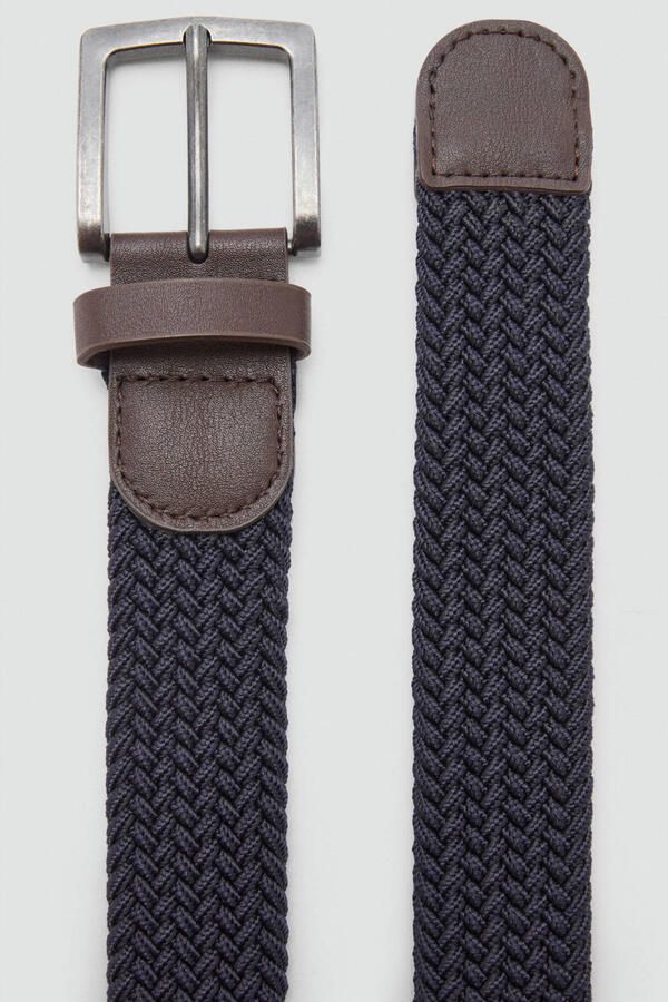 MANGO TEEN gevlochten riem blauw bruin Jongens Polyester Meerkleurig maat 170(S) - Foto 3