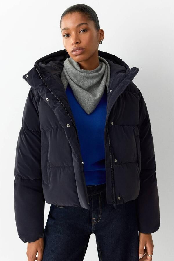 MANGO TEEN gewatteerde winterjas donkerblauw