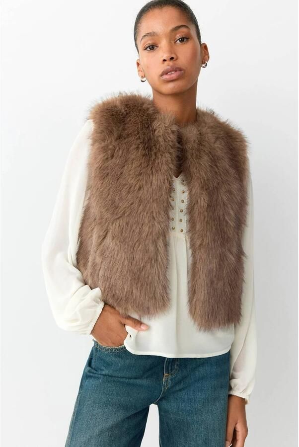 MANGO TEEN gilet lichtbeige