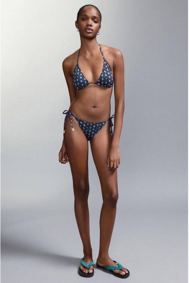 MANGO TEEN halter bikini all over print donkerblauw - Foto 2