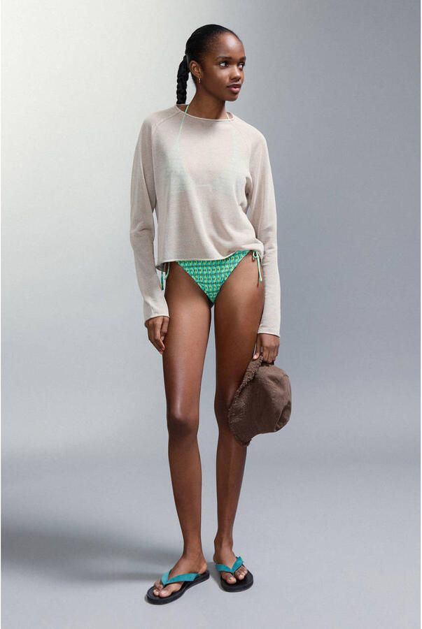 MANGO TEEN halter bikini all over print groen - Foto 3