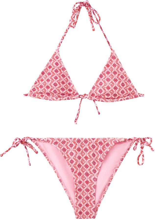 MANGO TEEN halter bikini all over print roze
