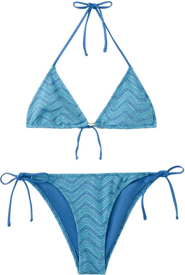 MANGO TEEN halter bikini blauw