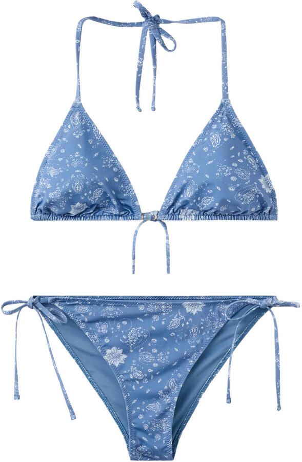 MANGO TEEN halter bikini blauw
